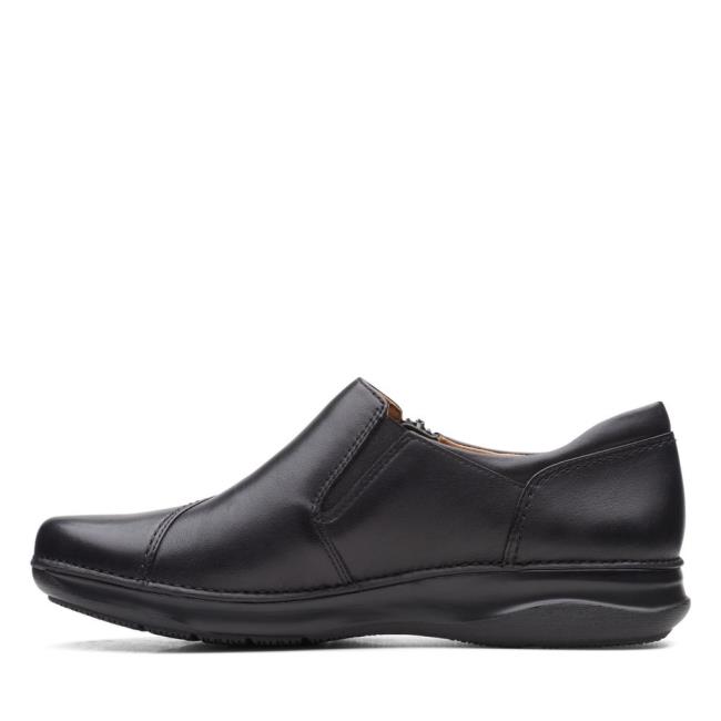 Women's Clarks Appley Zip Black Shoes Black | CLK489SBV