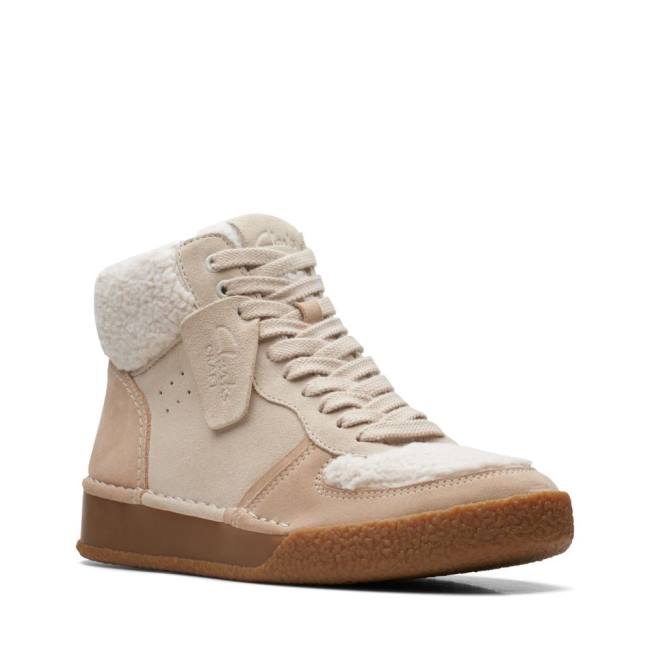 Women's Clarks Craft Cup Mid Ankle Boots Beige | CLK978QAM