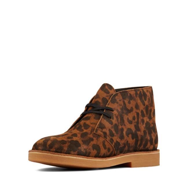 Women's Clarks Desert Boot 2 Ankle Boots Leopard | CLK045FGJ