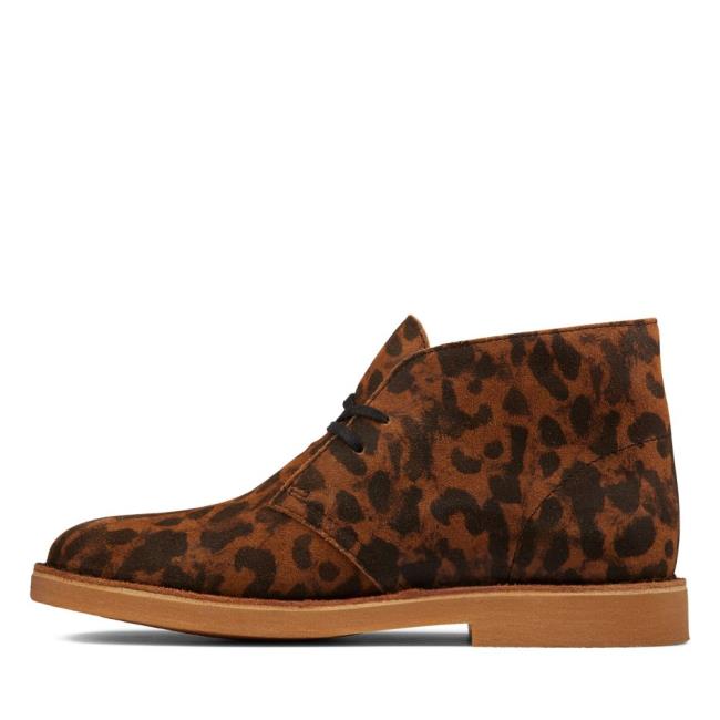 Women's Clarks Desert Boot 2 Ankle Boots Leopard | CLK045FGJ