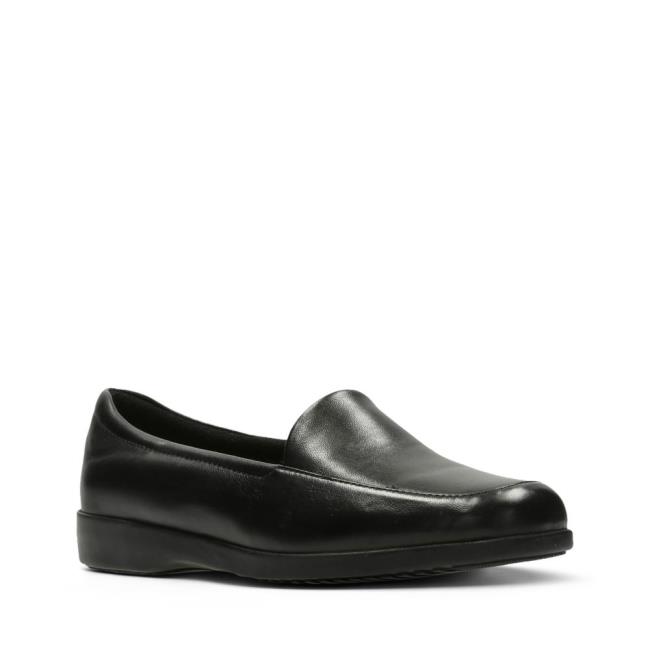 Women's Clarks Georgia Black Shoes Black | CLK715LKC