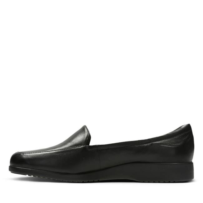 Women's Clarks Georgia Flat Shoes Black | CLK715ESW