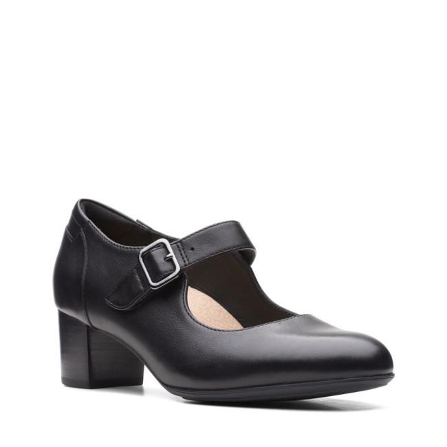 Women's Clarks Linnae Walk Heels Shoes Black | CLK753FZX