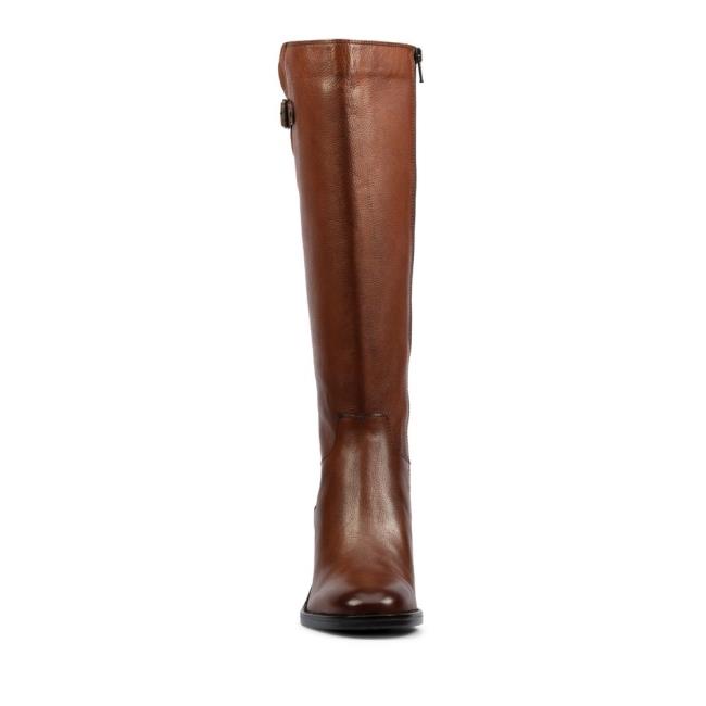 Women's Clarks Mascarpone 2 Up Knee-high Boots Brown | CLK067QWS