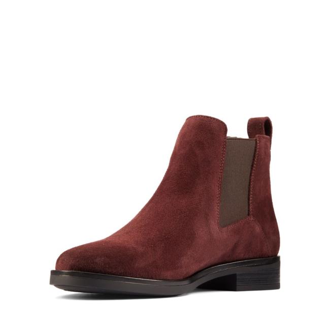 Women's Clarks Memi Top Chelsea Boots Burgundy | CLK357FUY