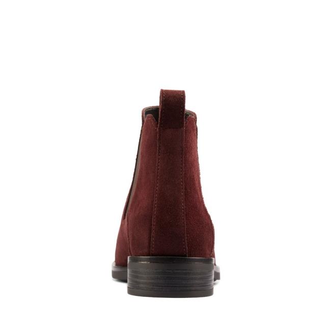 Women's Clarks Memi Top Chelsea Boots Burgundy | CLK357FUY