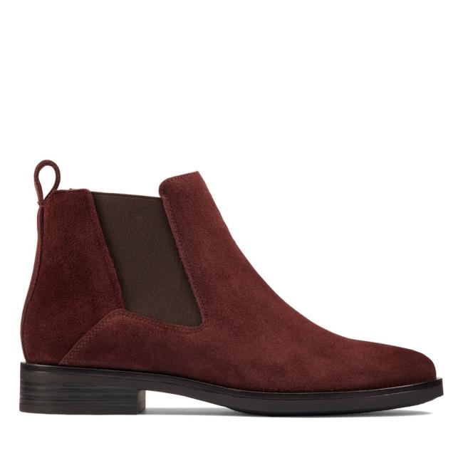 Women\'s Clarks Memi Top Chelsea Boots Burgundy | CLK357FUY