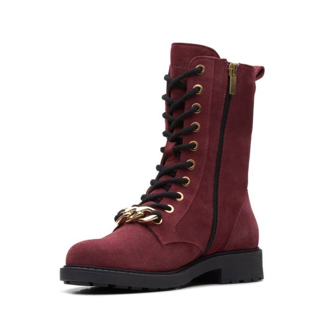 Women's Clarks Orinoco 2 Style Ankle Boots Dark Red | CLK637CTU