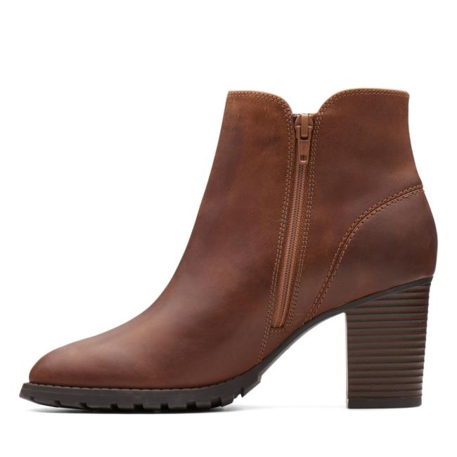 Women's Clarks Verona Trish Ankle Boots Dark Brown | CLK540URN