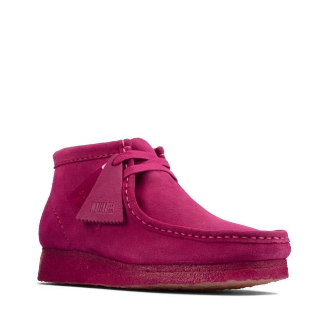 Women's Clarks Wallabee Boot Ankle Boots Purple | CLK062ATF